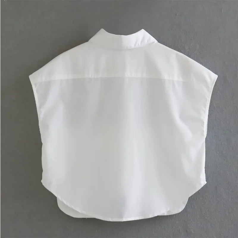 VILZSTUDIOS Elegant Cropped Sleeveless Shirt