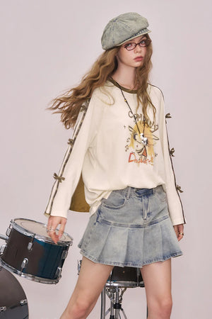 VILZSTUDIOS Oversized Long Bow Sleeve Top