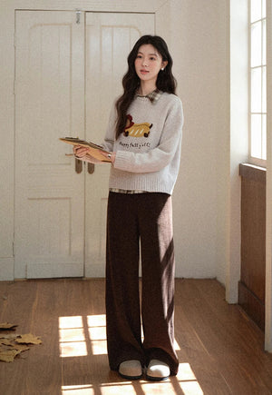 VILZSTUDIOS Casual Round Neck Knit Sweater