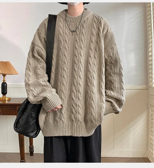 VILZSTUDIOS Classic Grey O-Neck Knitted Sweater