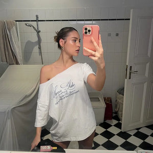 VILZSTUDIOS Chic Versatile Off Shoulder T-Shirt