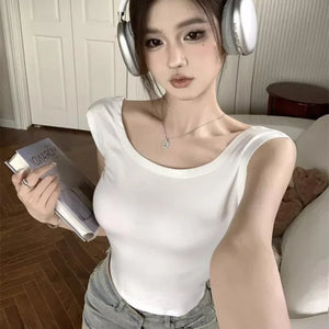 VILZSTUDIOS Stylish Sexy Backless Slim Fit T-Shirt