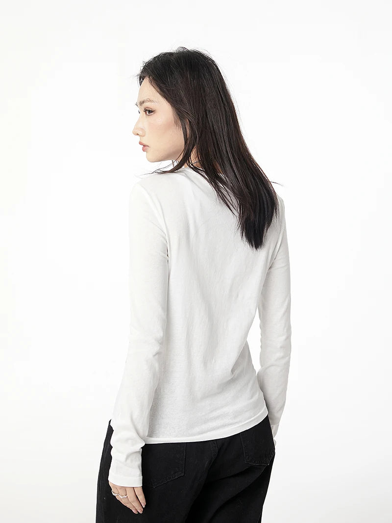 VILZSTUDIOS Vintage White Graphic Long Sleeve Top