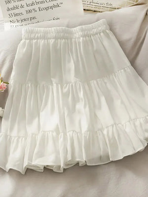 VILZSTUDIOS Sexy High Waist Pleated A-Line Skirt