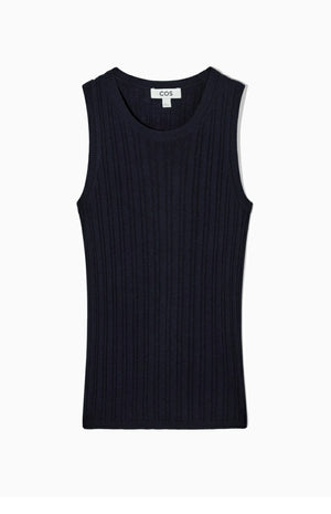 VILZSTUDIOS Striped Silk Blend Tank Top