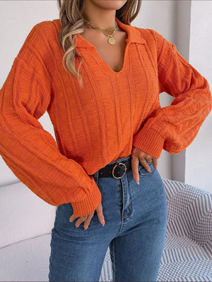 VILZSTUDIOS Cozy Knitted Plaid Sweater