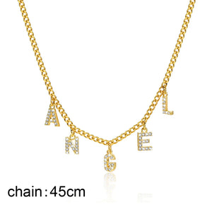 VILZSTUDIOS Personalized Initial Name Stainless Steel Necklace