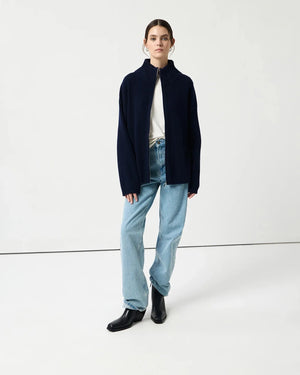 VILZSTUDIOS Cozy Knitted Turtleneck Zipper Cardigan