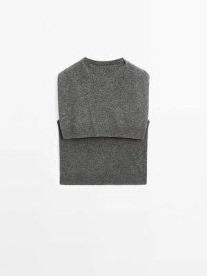 VILZSTUDIOS Grey Knit Sleeveless Sweater