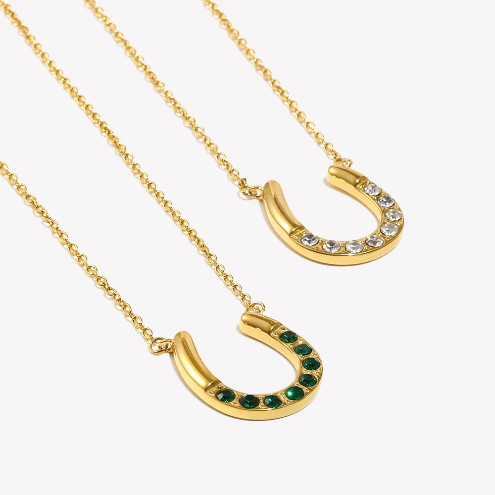 VILZSTUDIOS Lucky Horseshoe 18K Gold Plated Necklace