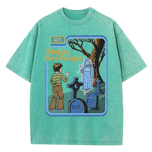 VILZSTUDIOS Retro Washed Oversized Soft Cotton T-Shirt