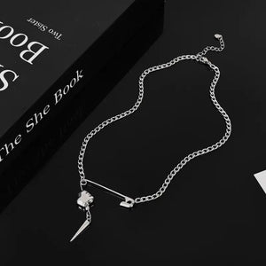 VILZSTUDIOS Cool Punk Safety Pin Rivet Pendant Necklace