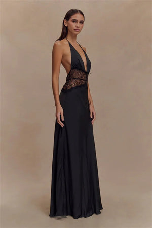 VILZSTUDIOS Backless Elegant Lace Maxi Dress
