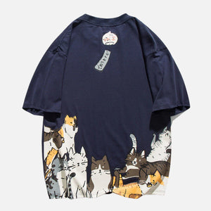 VILZSTUDIOS Graffiti Cat Graphic Short Sleeve T-Shirt