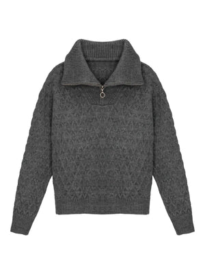 VILZSTUDIOS Chunky Cable Knit Turtleneck Sweater