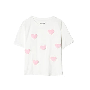 VILZSTUDIOS Soft Comfort White Heart Patch T-Shirt