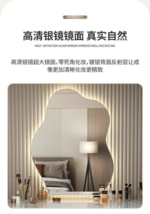 VILZSTUDIOS Wavy Wall Mirror Living Room Decoration Modern Art Vanity Aesthetic Large Size Mirror Fashion Espelhos Lounge Suite Furniture
