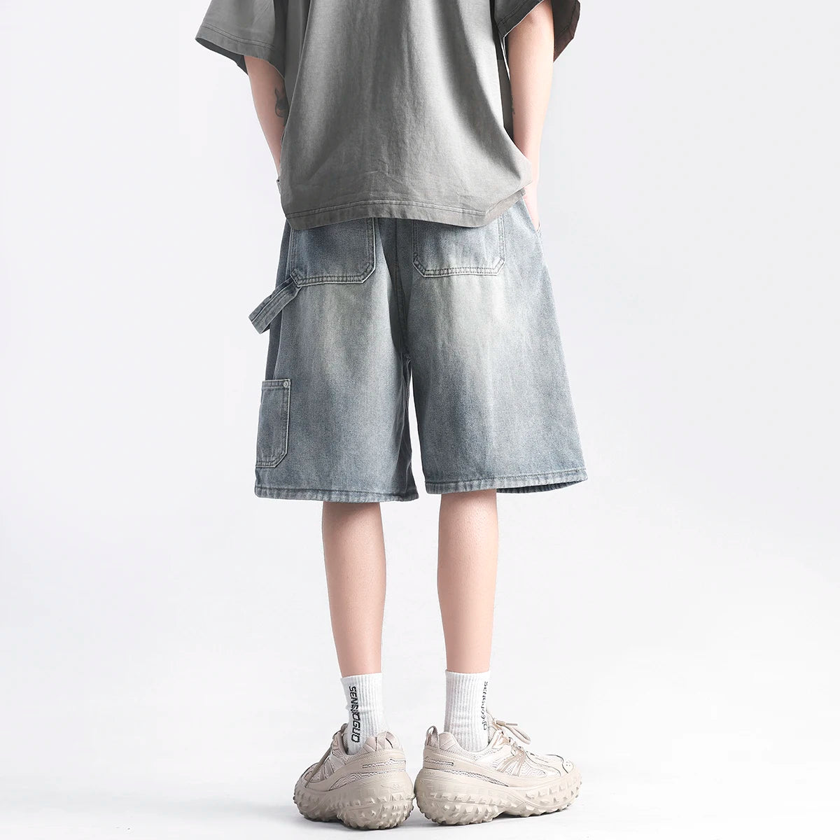 VILZSTUDIOS Youth Hip Hop Oversized Cargo Shorts