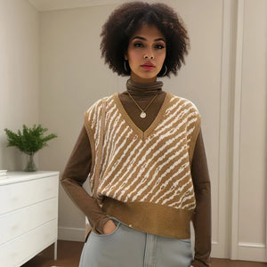 VILZSTUDIOS Chic V-Neck Knitted Vest