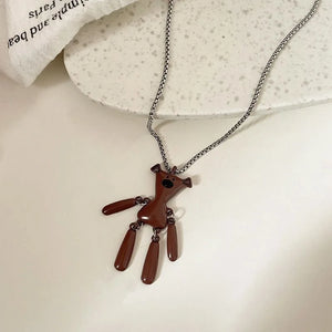 VILZSTUDIOS Curry Bear Vintage Pendant Necklace
