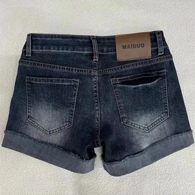 VILZSTUDIOS Sexy Deep Blue Denim Shorts