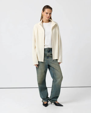 VILZSTUDIOS Cozy Knitted Turtleneck Zipper Cardigan
