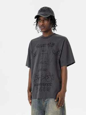 VILZSTUDIOS Letter Print Loose T-Shirt