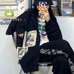 VILZSTUDIOS Aesthetic Oversized Zip-Up Hoodie