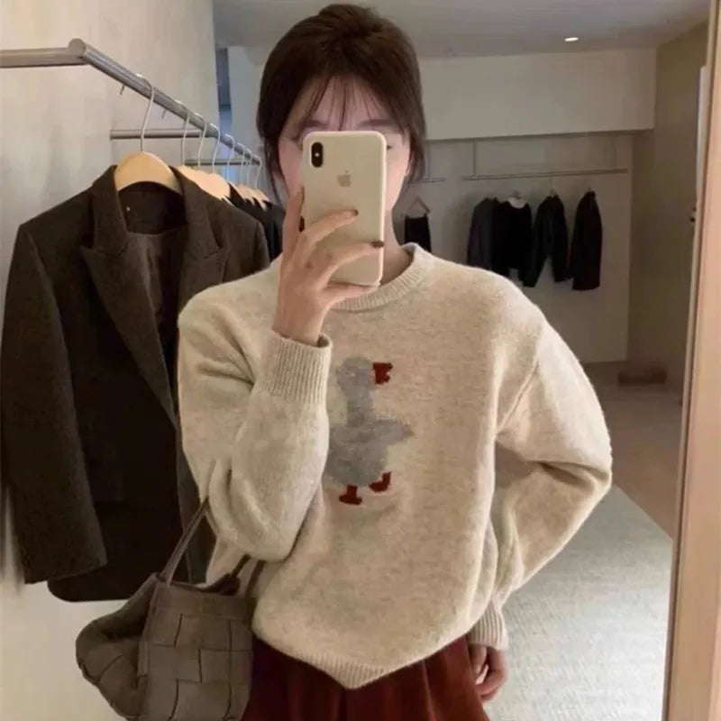 VILZSTUDIOS Casual Embroidered Wool Sweater