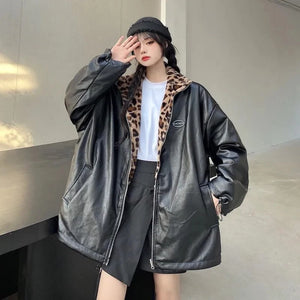 VILZSTUDIOS Leopard Print Oversized Jacket