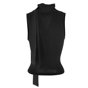 VILZSTUDIOS Elegant V-Neck Bandage Cropped Sleeveless Top