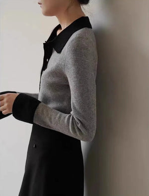 VILZSTUDIOS Chic Slim Polo Sweater