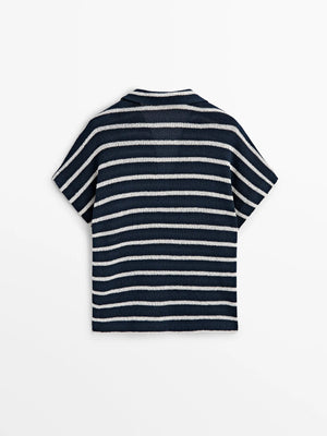VILZSTUDIOS Casual Striped Polo T-Shirt