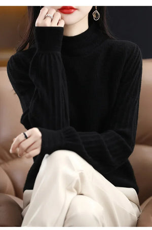 VILZSTUDIOS Cozy Knit High Collar Sweater