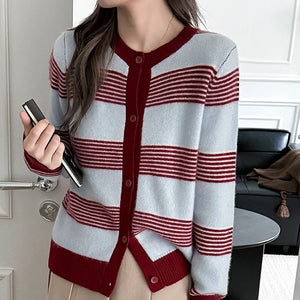 VILZSTUDIOS Color Blocked Wool Cardigan
