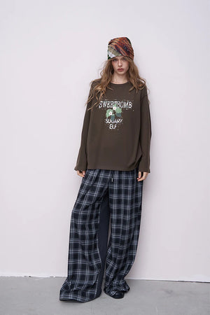 VILZSTUDIOS Daisy Print Oversized Long Sleeve Top