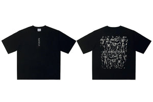 VILZSTUDIOS Oversized Graphic Print Cotton Goth T-shirt