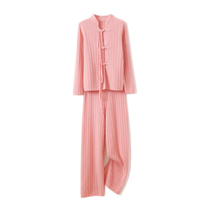 VILZSTUDIOS Elegant Retro Wool Two-Piece Set Pants