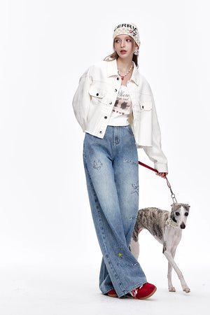 VILZSTUDIOS Golden Button Cropped Jacket