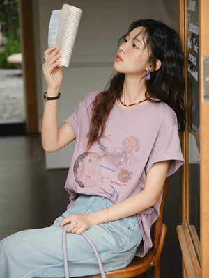 VILZSTUDIOS Stylish Loose Fit Cotton T-Shirt