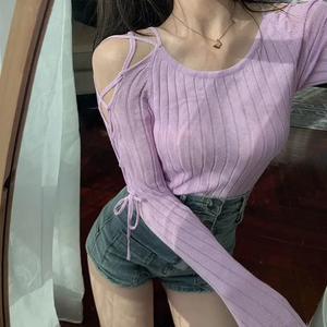 VILZSTUDIOS Sexy Off Shoulder Knitted Sweater