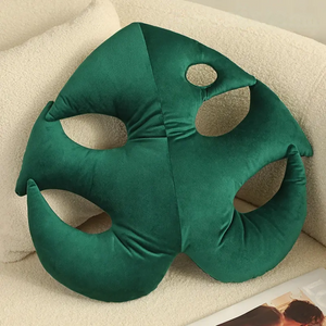 VILZSTUDIOS Green Leaf Plush Cushions