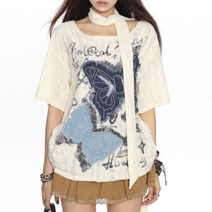 VILZSTUDIOS Y2K butterfly patch tee from VILZSTUDIOS