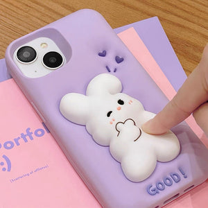 VILZSTUDIOS Cute bunny plush iPhone case for stylish protection