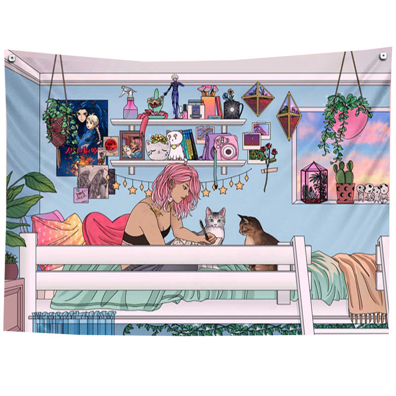 VILZSTUDIOS Aesthetic anime wall tapestry for home decor