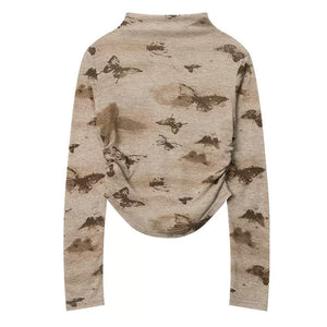 VILZSTUDIOS Stylish long sleeve top with butterfly design