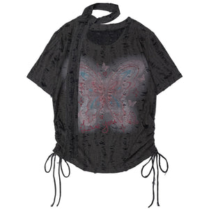 VILZSTUDIOS Aesthetic oversized shirt with butterfly design