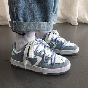 VILZSTUDIOS Aesthetic heart blue vegan leather sneakers