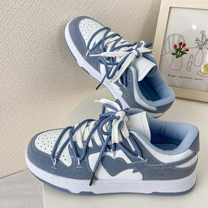 VILZSTUDIOS Aesthetic heart blue vegan leather sneakers