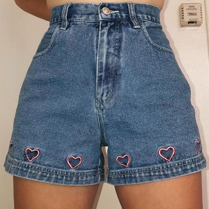 VILZSTUDIOS denim shorts with embroidery details